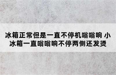 冰箱正常但是一直不停机嗡嗡响 小冰箱一直嗡嗡响不停两侧还发烫